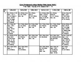 Time Table 11-12 - MP Higher Education