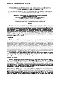 (tio2) nanoparticles. - fuuast