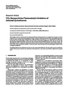 TiO2 Nanoparticles-Photocatalytic Oxidation of