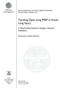 Titrating Open Lung PEEP in Acute Lung Injury - DiVA