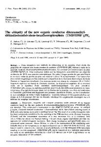 (TMDTDSF )2PF6 - Journal de Physique