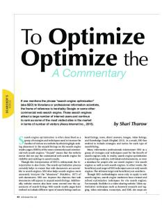 To Optimize Search, Optimize the Searcher - Omni Marketing Interactive