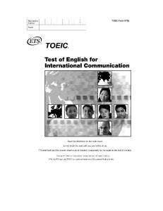 TOEIC Listening and Reading Sample Test (PDF)