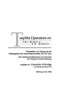 Toeplitz Operators on