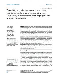 Tolerability and effectiveness of preservative- free ... - CiteSeerX