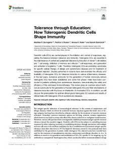 Tolerance through Education: How Tolerogenic