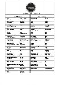 Tom the Band - Song List