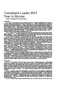 Tomahawk Leader 2013 Year in Review