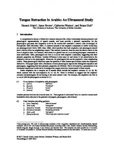 Tongue Retraction in Arabic: An Ultrasound Study1*