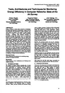 Tools, Architectures and Techniques for Monitoring Energy Efficiency ...