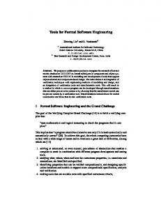 Tools for Formal Software Engineering