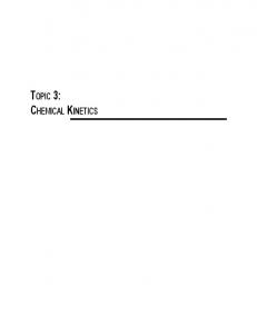 TOPIC 3: CHEMICAL KINETICS