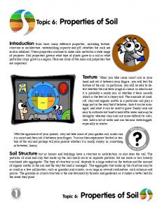 Topic 6: Properties of Soil Topic 6: Properties of Soil - Soil-net.com!!