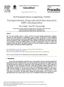 Topological Structure of Large-scale Photovoltaic ... - Science Direct