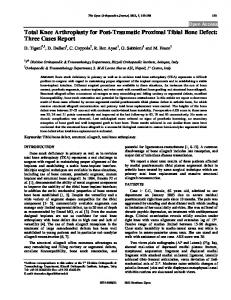 Total Knee Arthroplasty for Post-Traumatic Proximal Tibial Bone