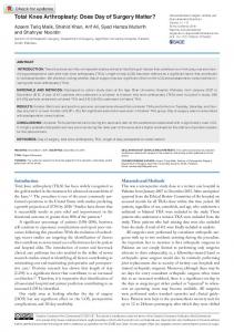 Total Knee Arthroplasty - SAGE Journals