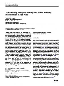 Total Mercury, Inorganic Mercury and Methyl Mercury Determination in ...