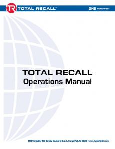 TOTAL RECALL Operations Manual - General Paper