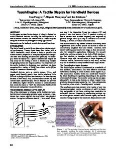 TouchEngine: A Tactile Display for Handheld Devices - CiteSeerX