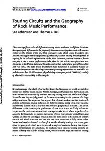 Touring Circuits and the Geography of Rock Music ...