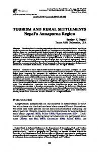 TOURISM AND RURAL SETTLEMENTS Nepal's