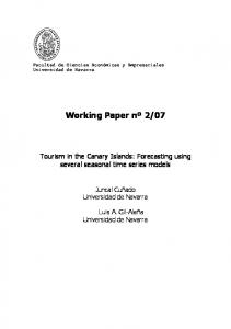 Tourism in the Canary Islands: Forecasting using several seasonal ...