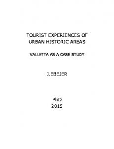 TOURIST EXPERIENCES OF URBAN HISTORIC