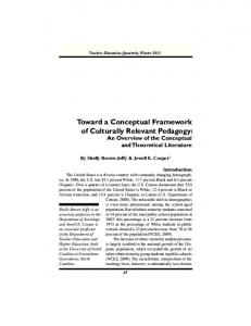 Toward a Conceptual Framework of Culturally Relevant ... - Eric - ED.gov