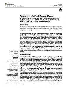 Toward a Unified Social Motor Cognition Theory of ... - Semantic Scholar