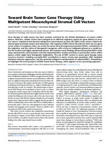 Toward Brain Tumor Gene Therapy Using ... - Semantic Scholar