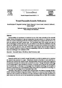 Toward Executable Scientific Publications - Semantic Scholar