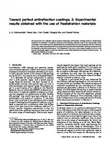 Toward perfect antireflection coatings. 3 ... - OSA Publishing