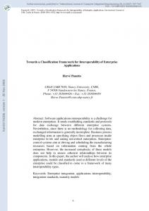 Towards a Classification Framework for Interoperability of Enterprise ...