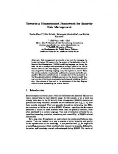 Towards a Measurement Framework for Security Risk Management