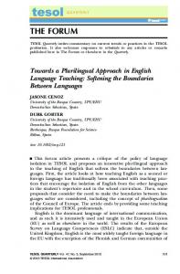 Towards a Plurilingual Approach in English ... - NewsManager