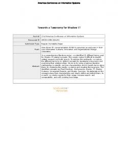 Towards a Taxonomy for Shadow IT