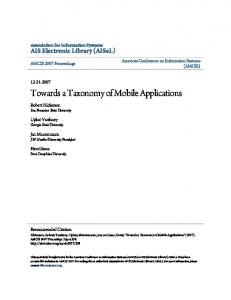 Towards a Taxonomy of Mobile Applications - CiteSeerX