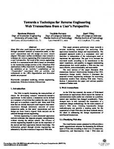 Towards a Technique for Reverse Engineering Web ... - CiteSeerX