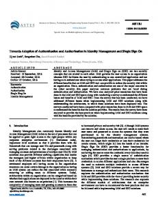 Towards Adoption of Authentication and Authorization in ... - ASTESJ