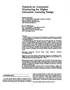 Towards an Automatic Monitoring for Higher Education Learning Design