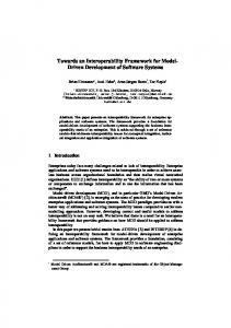 Towards an Interoperability Framework for Model- Driven ...