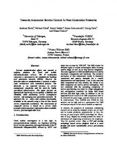 Towards Autonomic Service Control In Next Generation Networks - TUM