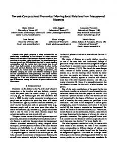 Towards Computational Proxemics: Inferring Social Relations from ...