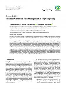 Towards Distributed Data Management in Fog Computing