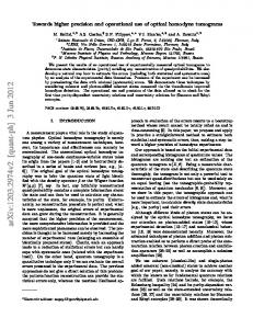 Towards higher precision and operational use of optical homodyne ...