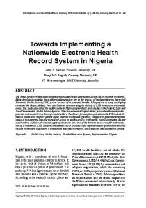 towards Implementing a nationwide electronic health ...