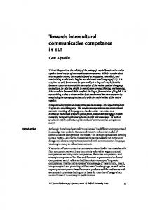 Towards intercultural communicative competence in ELT - CiteSeerX