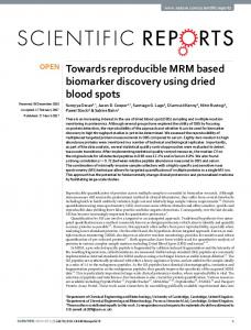 Towards reproducible MRM based biomarker