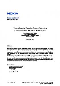 Towards Securing Disruption-Tolerant Networking - Semantic Scholar