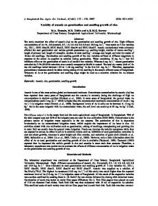 Toxicity of arsenic on germination and seedling growth of rice